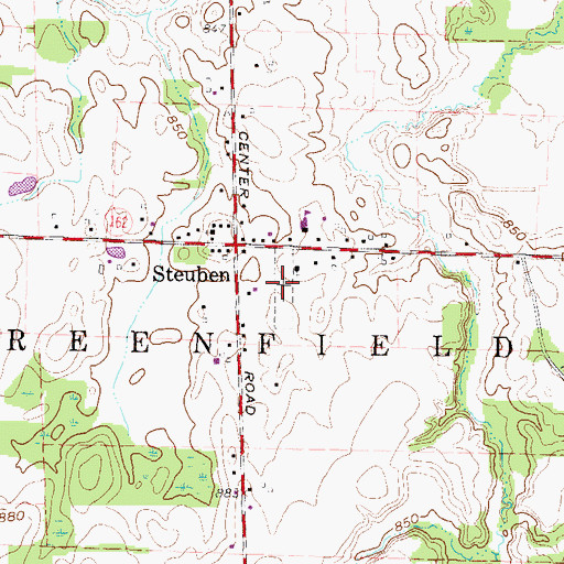 Topographic Map of Steuben Cemetery, OH