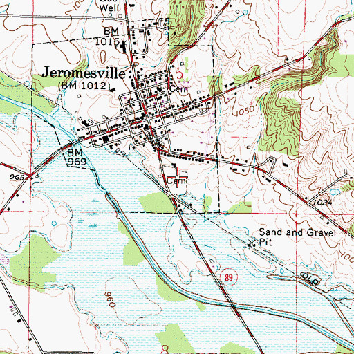 Topographic Map of Jeromesville Cemetery, OH