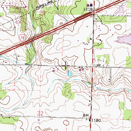 Topographic Map of McAdoo Cemetery, OH