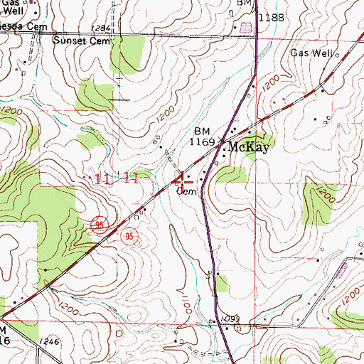 Topographic Map of McKay Cemetery, OH