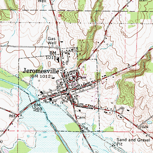 Topographic Map of Methodist Cemetery, OH