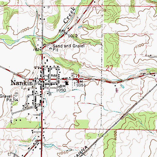 Topographic Map of Nankin Cemetery, OH