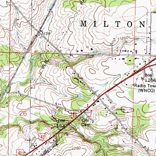 Topographic Map of Sultzer Cemetery, OH