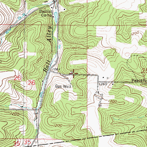 Topographic Map of Wolf Cemetery, OH