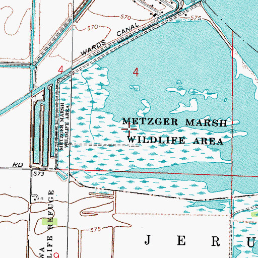 Topographic Map of Metzger Farms (historical), OH