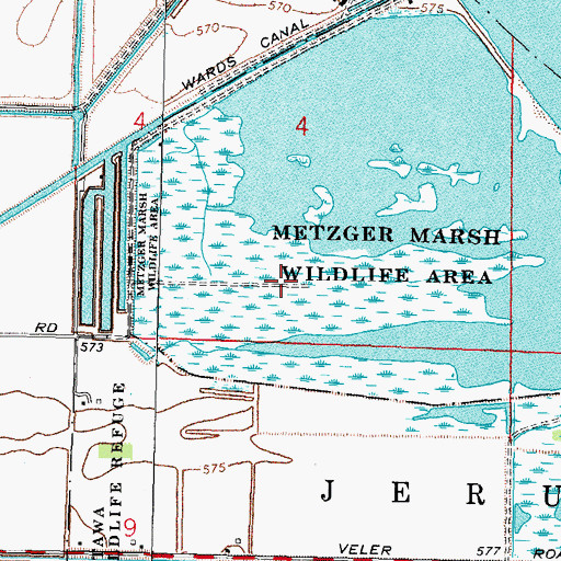 Topographic Map of Metzger Marsh, OH