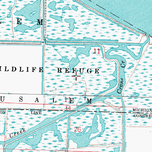 Topographic Map of Searles Marsh, OH