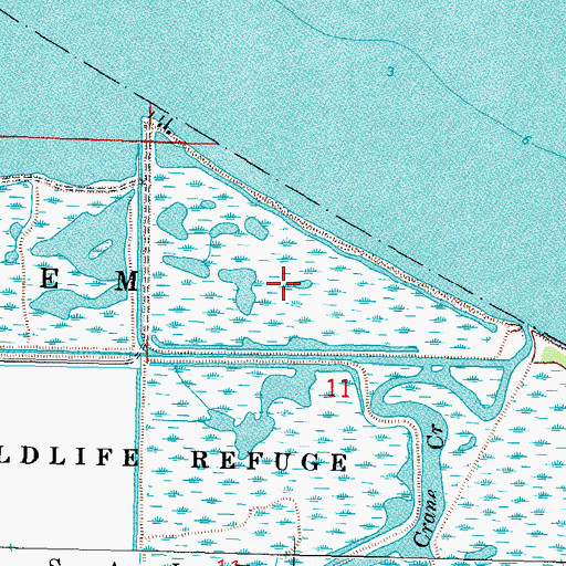 Topographic Map of Willow Point Marsh, OH