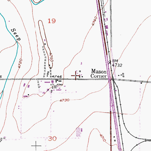 Topographic Map of Mason Corner, CO