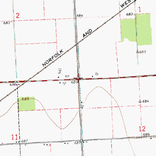 Topographic Map of Brush College (historical), OH