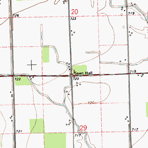 Topographic Map of Freedom Township Hall, OH
