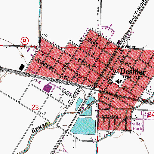 Topographic Map of Immaculate Conception Catholic Church, OH