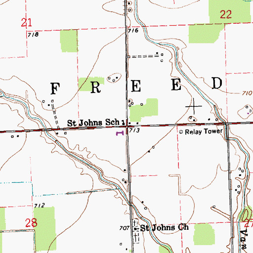 Topographic Map of Lueneburg, OH