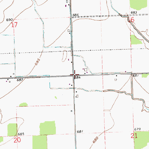 Topographic Map of Ratsville, OH
