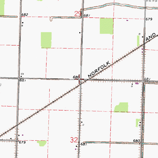 Topographic Map of Trinity United Brethren in Christ Church (historical), OH