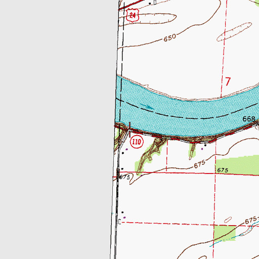 Topographic Map of Weavers Landing, OH