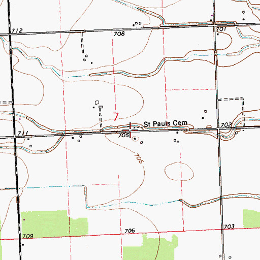 Topographic Map of Zion Lutheran Church (historical), OH