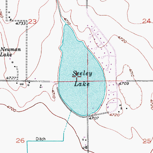 Topographic Map of Seeley Lake, CO