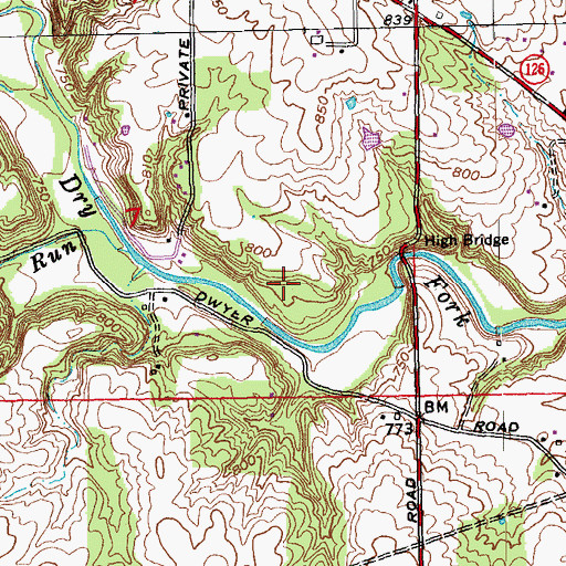 Topographic Map of Governor Bebb Preserve, OH