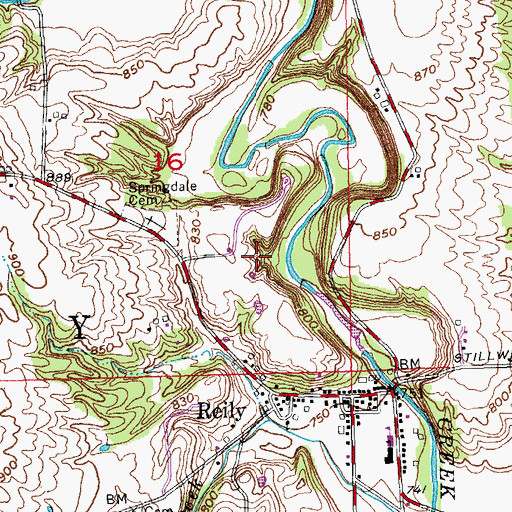 Topographic Map of Indian Creek Preserve, OH