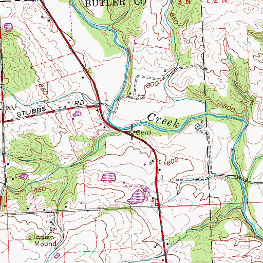 Topographic Map of Jacksonburg Cemetery, OH
