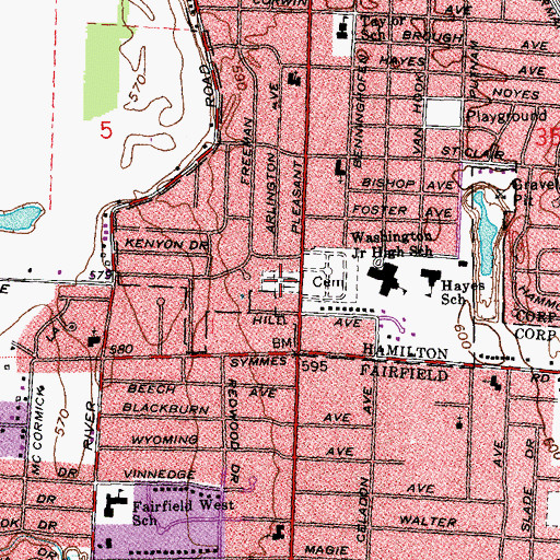 Topographic Map of Jewish Cemetery, OH