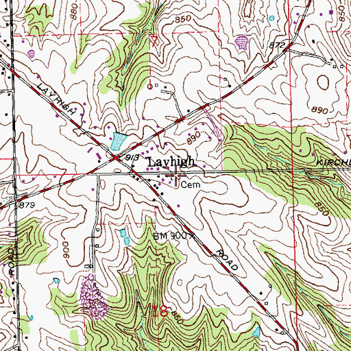 Topographic Map of Ross Township Cemetery, OH