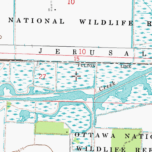 Topographic Map of Continental Marsh, OH