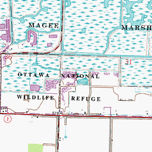 Topographic Map of France Marsh, OH