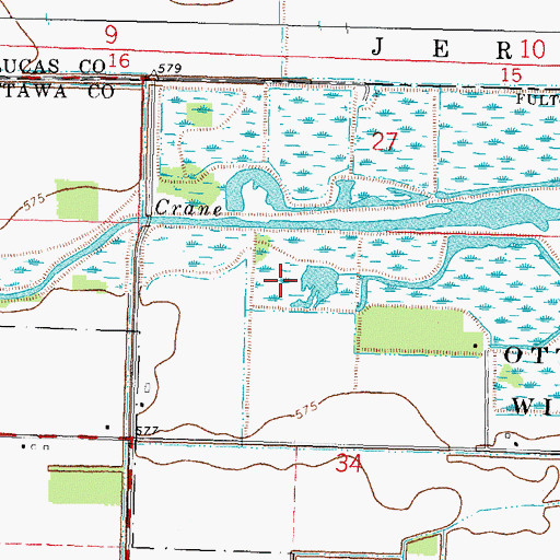 Topographic Map of Hunter Marsh, OH
