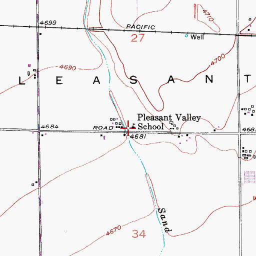 Topographic Map of Pleasant Valley School, CO