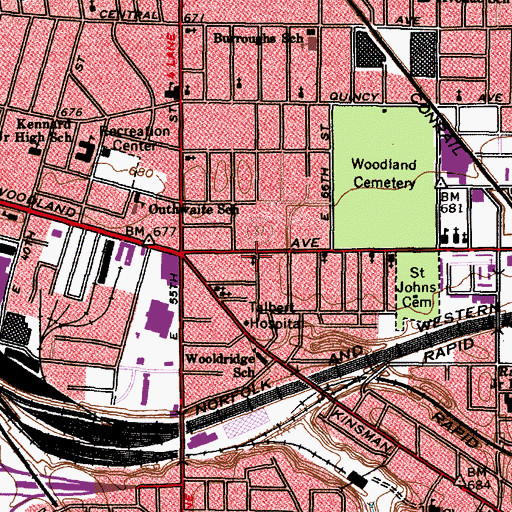 Topographic Map of Beulah Baptist Church, OH