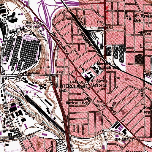 Topographic Map of Dolloff Road Church of God, OH