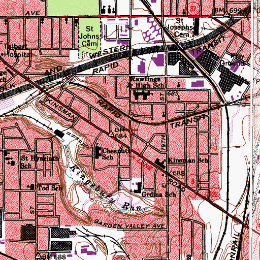 Topographic Map of Early Church of God in Christ, OH