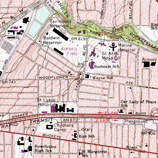Topographic Map of First Missionary Church, OH