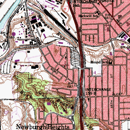 Topographic Map of Friendens Evangelical Reformed Church, OH