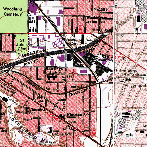Topographic Map of Hartsfield Tabernacle Baptist Church, OH