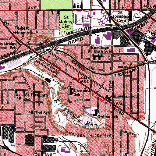 Topographic Map of Harvest Baptist Church, OH