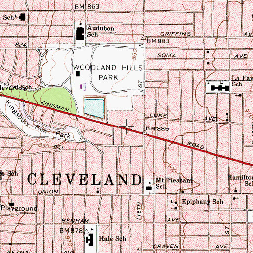 Topographic Map of Saint Josephs Missionary Baptist Church, OH