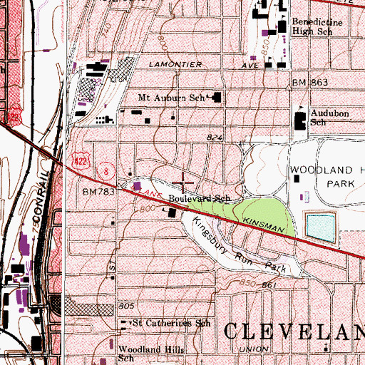 Topographic Map of Saint Marys Episcopal Church, OH