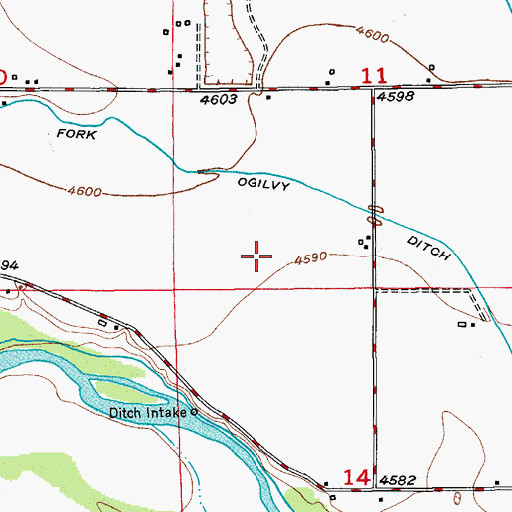 Topographic Map of South Fork Ogilvy Ditch, CO