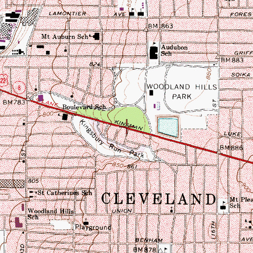 Topographic Map of Saint Marys Ukrainian Catholic Church, OH