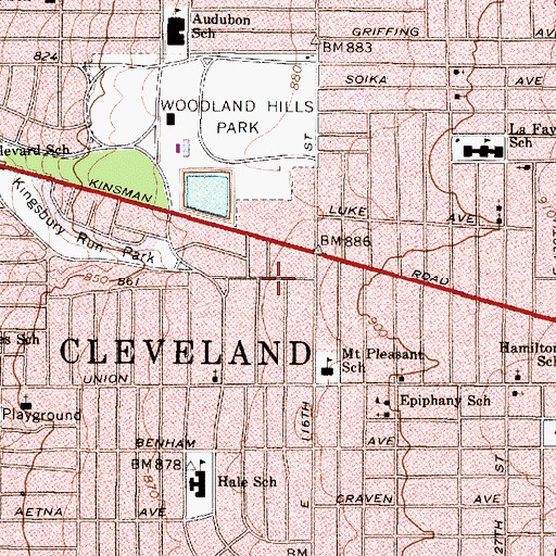 Topographic Map of Saint Phillips Evangelical Lutheran Church, OH