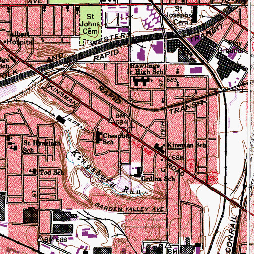Topographic Map of Saint Teresa Holiness Science Church, OH
