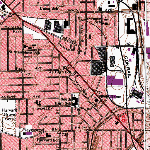 Topographic Map of Transfiguration School, OH