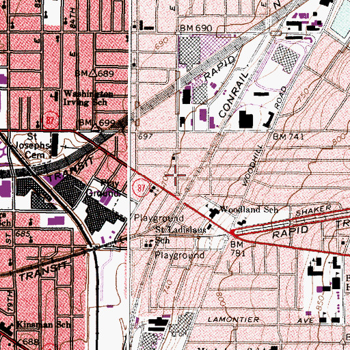 Topographic Map of United Glorious Church of God in Christ, OH