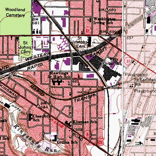 Topographic Map of Universal Hagars Spiritual Church, OH