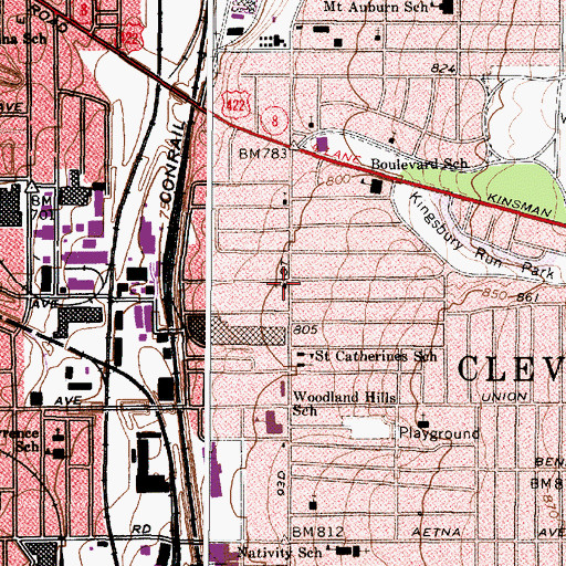 Topographic Map of Zion Methodist Church, OH