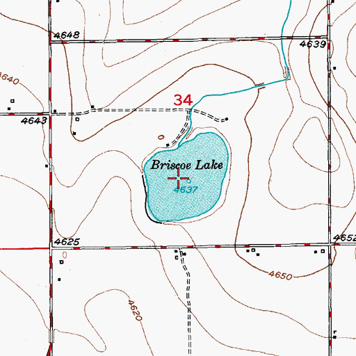 Topographic Map of Briscoe Lake, CO