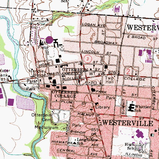 Topographic Map of First Presbyterian Church, OH